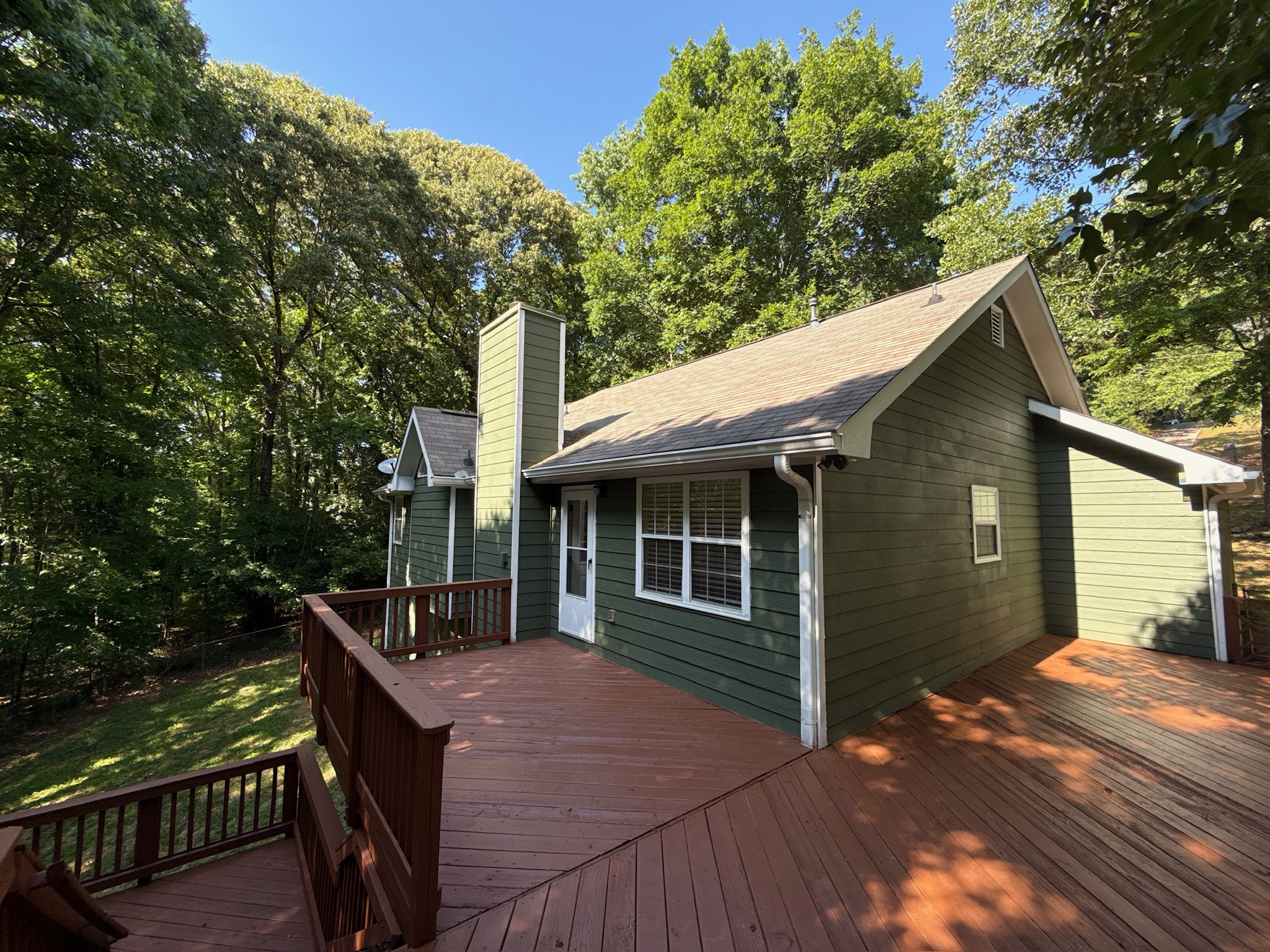 Two-level wood deck